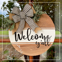 Load image into Gallery viewer, Welcome Y'all Round Door Hanger