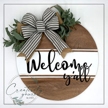 Load image into Gallery viewer, Welcome Y'all Round Door Hanger