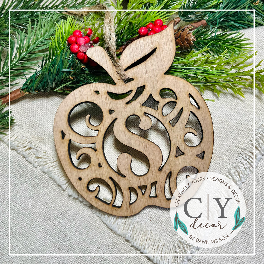 Apple Monogram Ornament