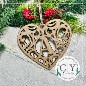 Heart Monogram Ornament