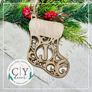 Stocking Monogram Ornament