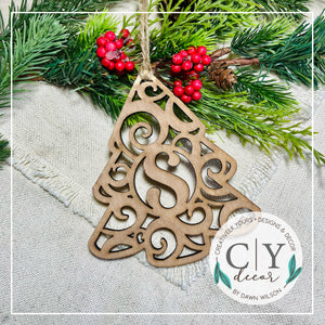 Tree Monogram Ornament